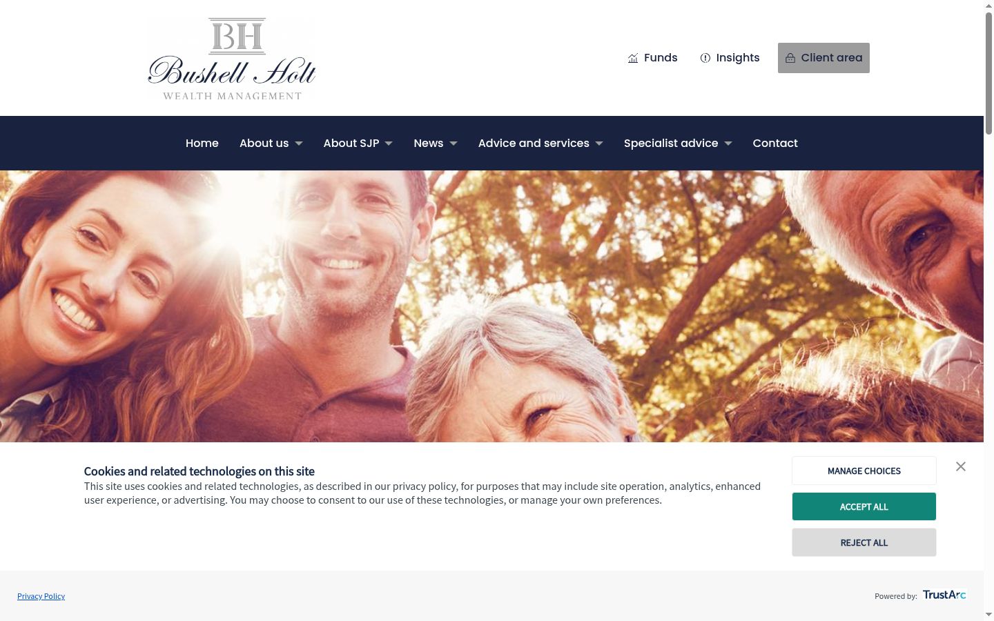 Screenshot des Einwilligungsbanners vor jeglicher Interaktion