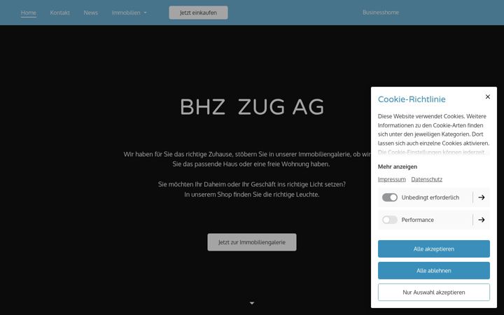 Screenshot of bhzzug.ch