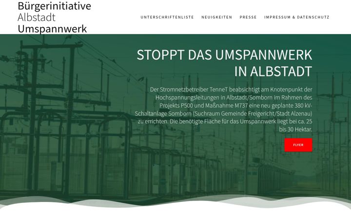 Skjámynd af bi-albstadt-umspannwerk.de