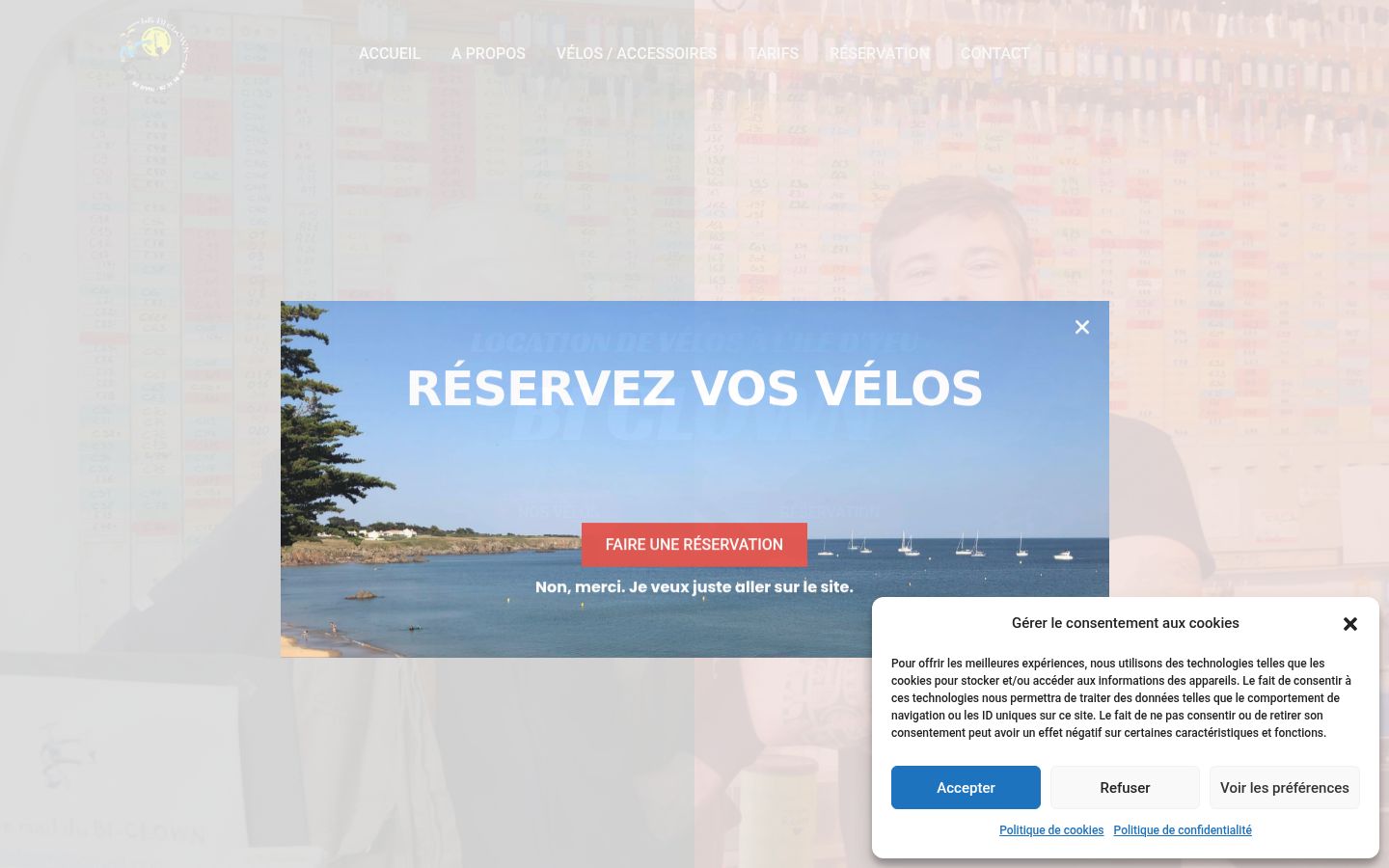 Screenshot del banner di consenso mostrato prima di qualsiasi interazione