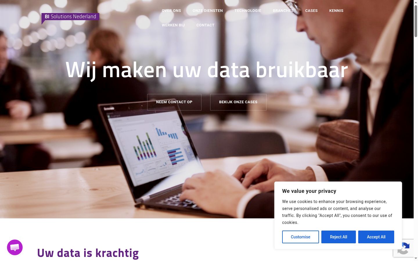 Ekrānuzņēmums ar piekrišanas baneri, kas tika rādīts pirms jebkādas mijiedarbības