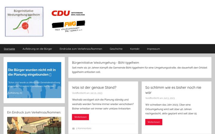 Screenshot of bi-westumgehung.de