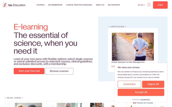 Screenshot of bia-education.com