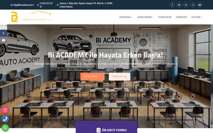Screenshot of biacademy.com.tr