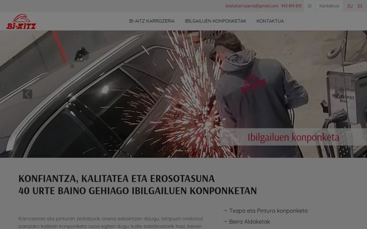 Screenshot of biaitzkarrozeria.eus