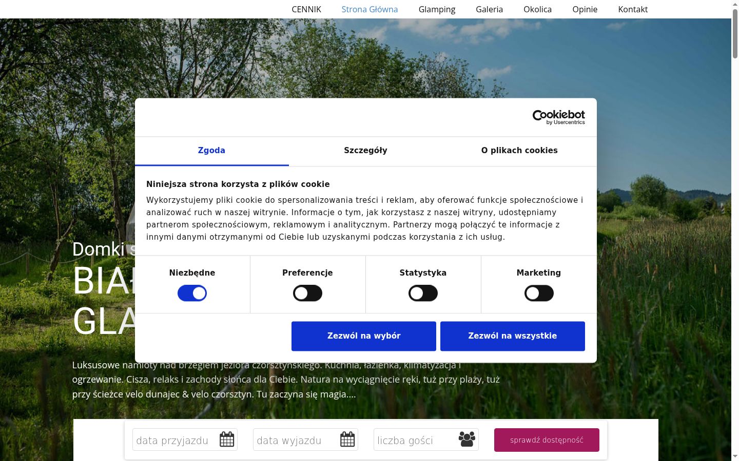 Screenshot del banner di consenso mostrato prima di qualsiasi interazione