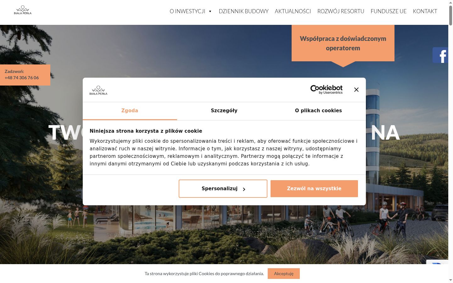 Screenshot del banner di consenso mostrato prima di qualsiasi interazione