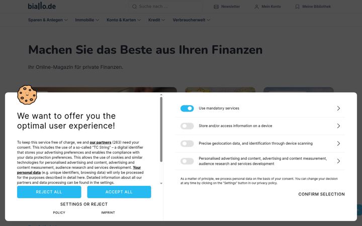 Screenshot of biallo.de