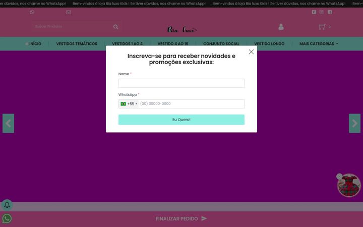 Screenshot of bialuxokids.com.br