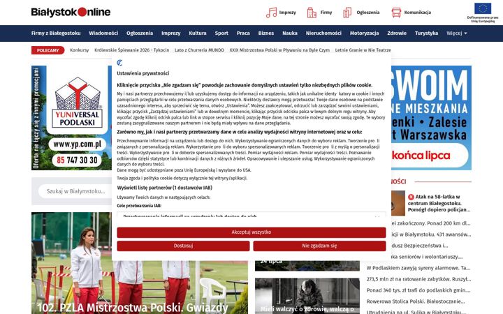 Screenshot of bialystokonline.pl