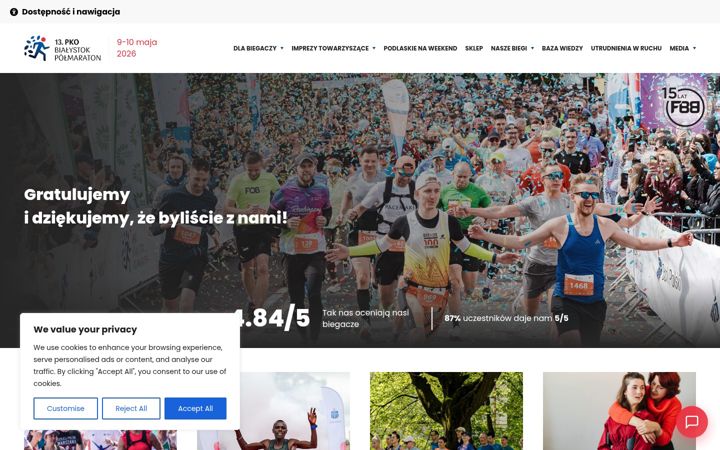 Screenshot of bialystokpolmaraton.pl
