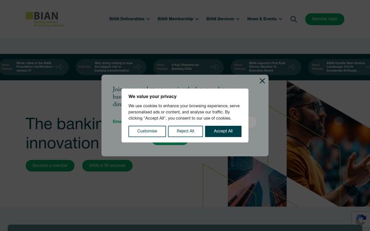Screenshot stránky bian.org