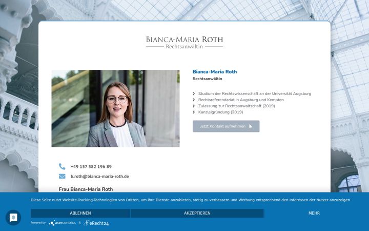 Ekrano kopija bianca-maria-roth.de