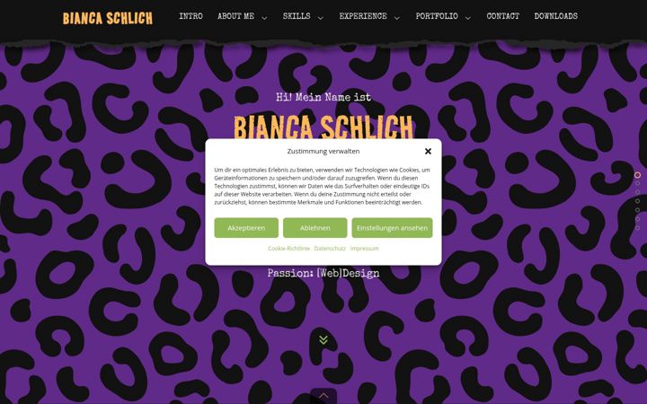 Ekrano kopija bianca-schlich.de