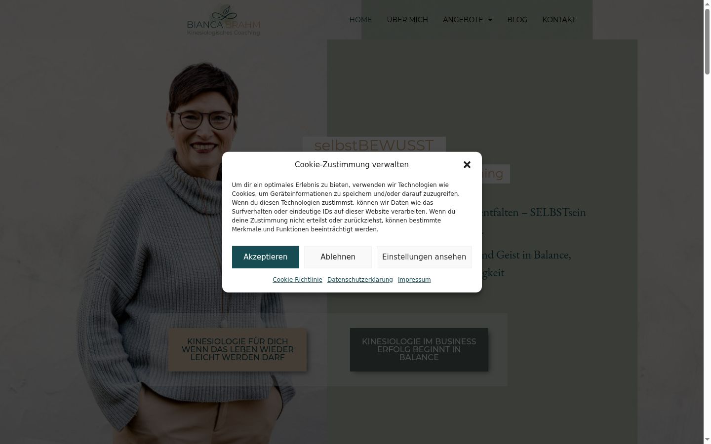 Screenshot del banner di consenso mostrato prima di qualsiasi interazione
