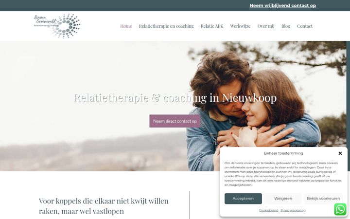 Screenshot of biancagroeneveldcoaching.nl