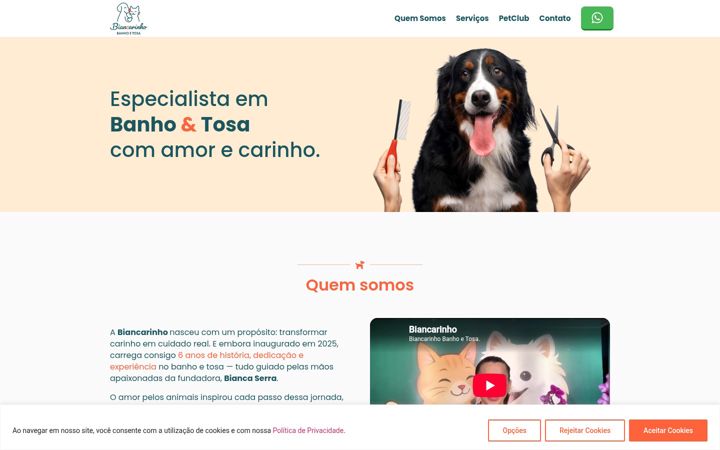 Screenshot of biancarinhopet.com.br