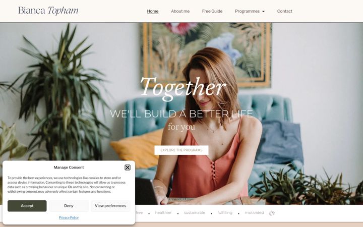 Screenshot of biancatopham.com