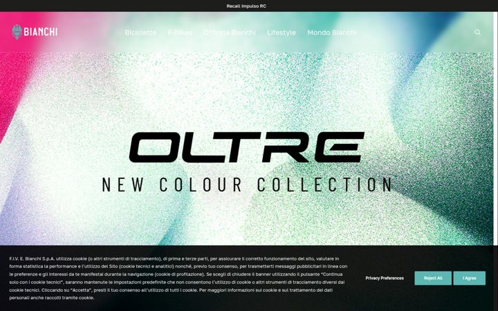 Screenshot of bianchi.com