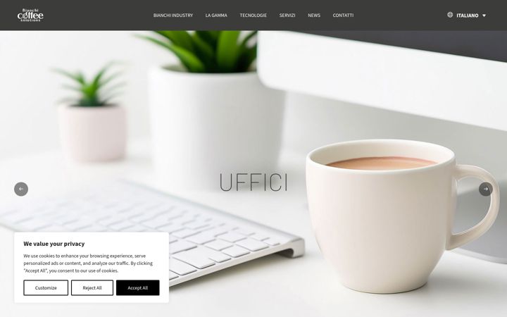 Screenshot of bianchicoffeesolutions.com