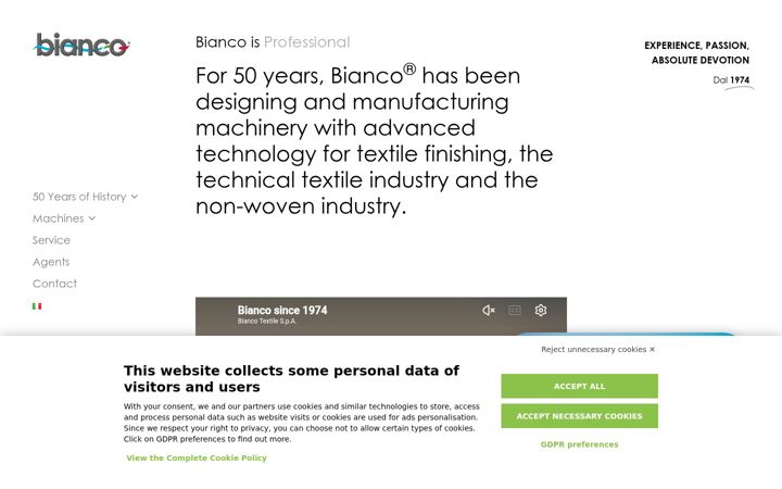 Screenshot of bianco-spa.com