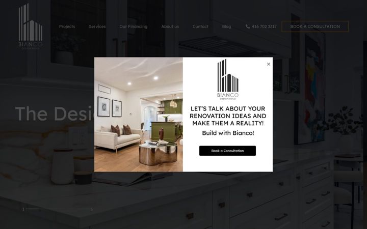Screenshot of biancodesignbuild.ca