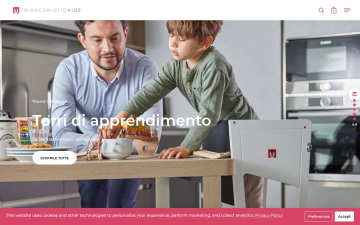 Screenshot of bianconiglio.eu