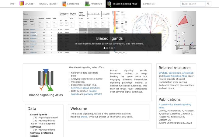 Screenshot of biasedsignalingatlas.org