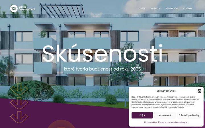 Snímek obrazovky biatecdevelopment.sk