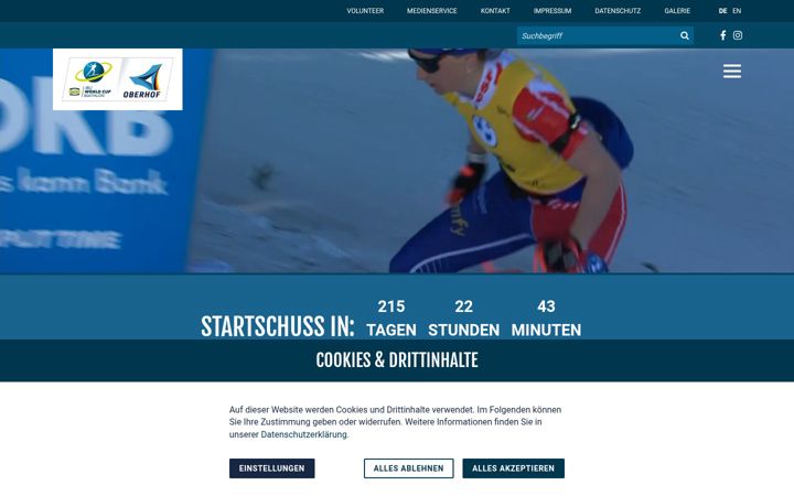 Screenshot of biathlon-oberhof.de