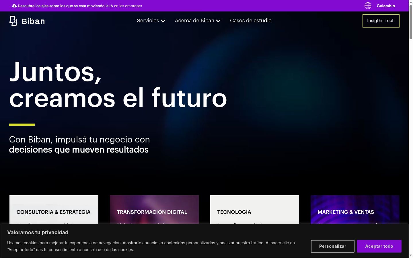 Screenshot del banner di consenso mostrato prima di qualsiasi interazione