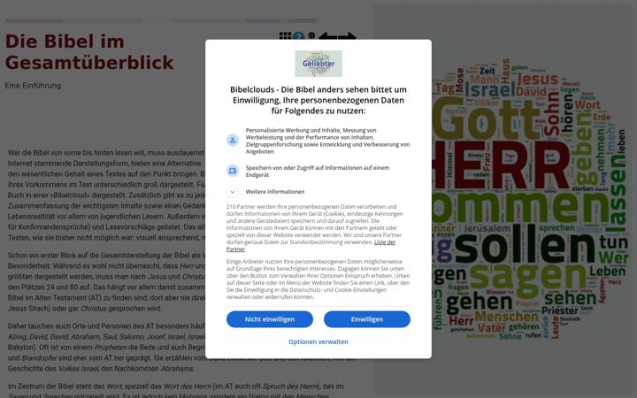 Skärmbild av bibelclouds.de