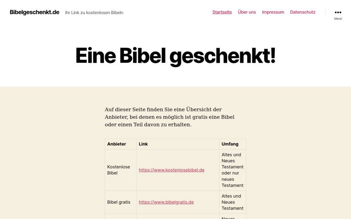 Screenshot of bibelgeschenkt.de