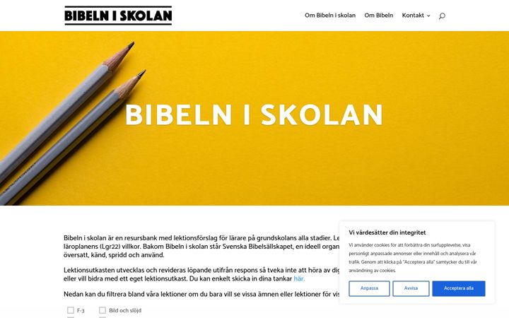 Screenshot of bibelniskolan.se