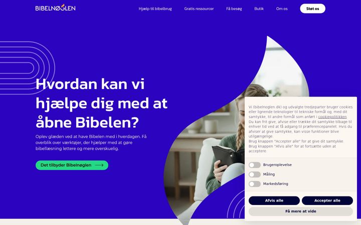 Screenshot of bibelnoglen.dk