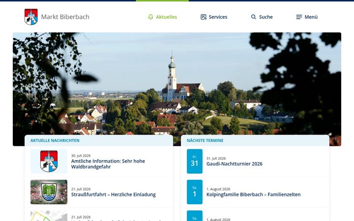 Screenshot of biberbach.de