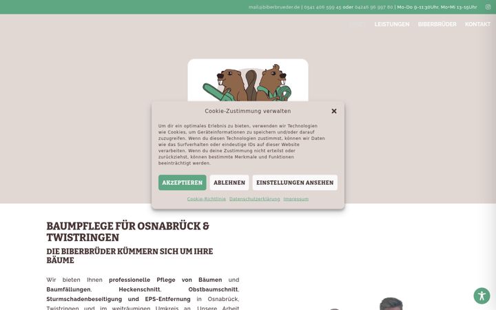 Ekraanipilt saidist biberbrueder.de