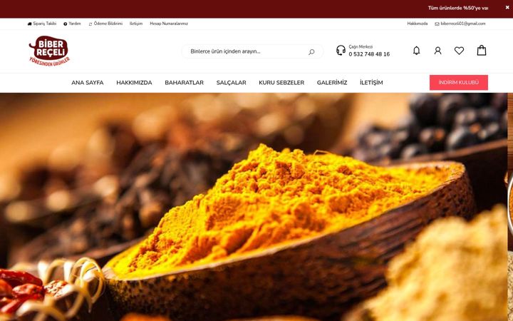 Screenshot of biberreceli.com
