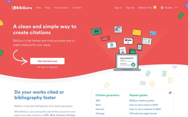 Screenshot of bibguru.com