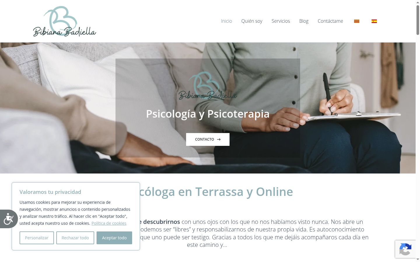 Screenshot of the consent banner shown before any interaction