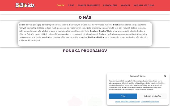 Screenshot ta' bibikids.sk
