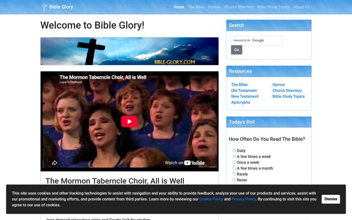 Screenshot of bible-glory.com