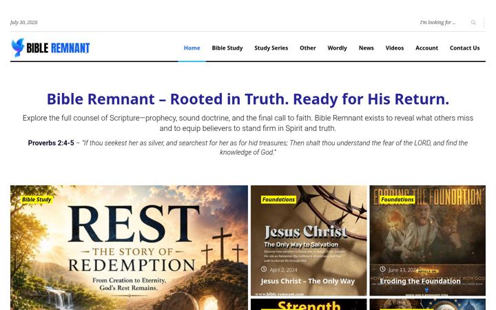 Screenshot of bible-remnant.com