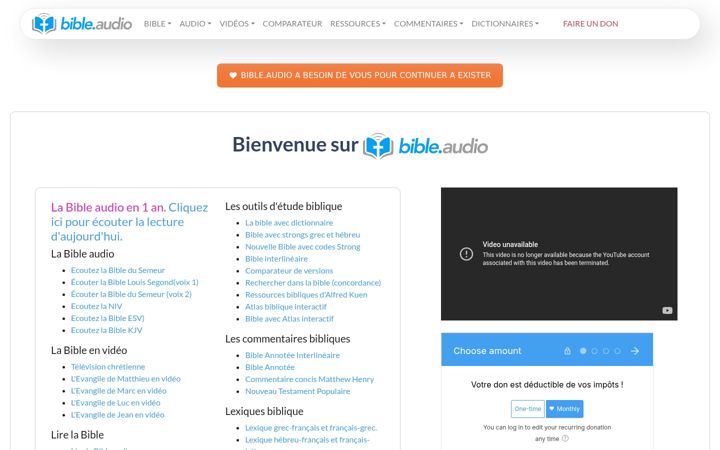 Screenshot of bible.audio