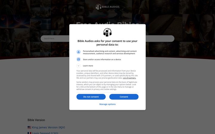 Screenshot of bibleaudios.com