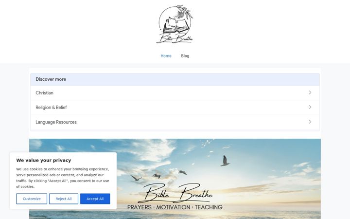 Screenshot of biblebreathe.com