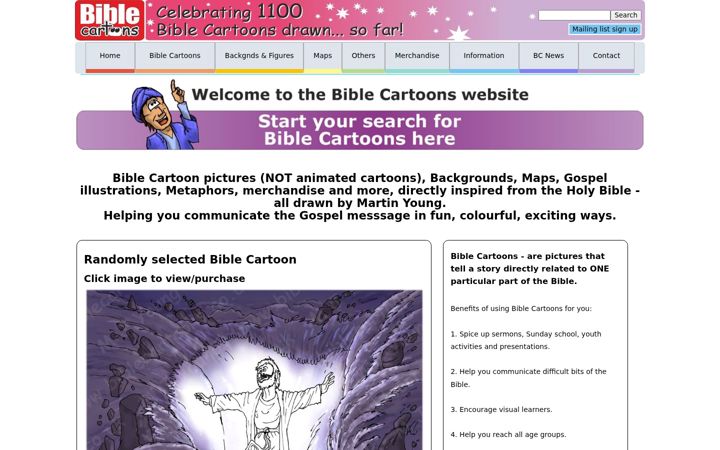 Zrzut ekranu biblecartoons.co.uk