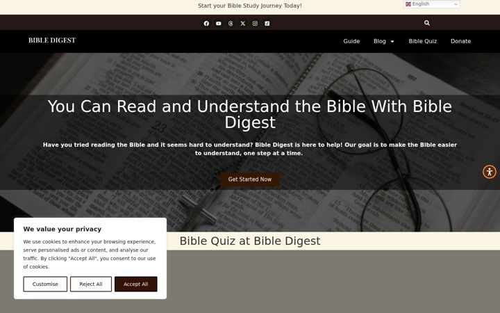 Zrzut ekranu bibledigest.org