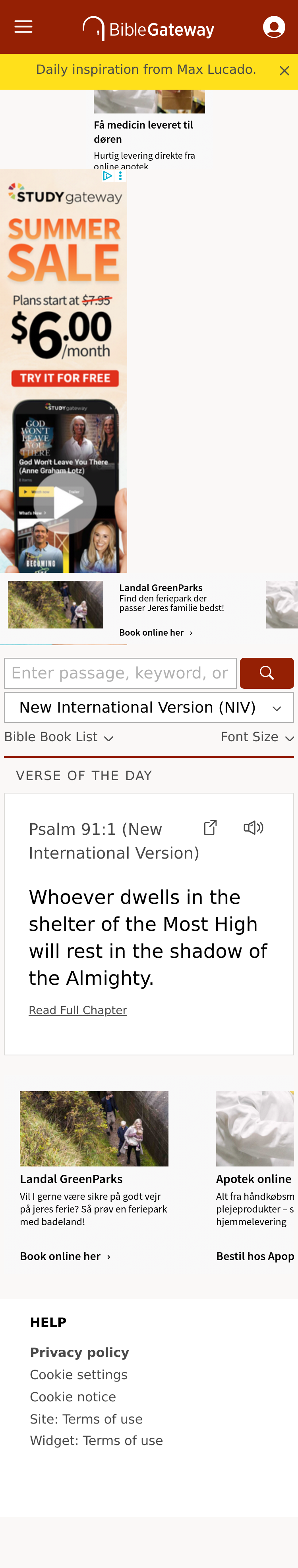 Mobile screenshot of biblegateway.com