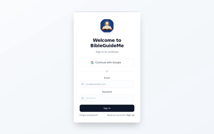 Screenshot of bibleguideme.base44.app